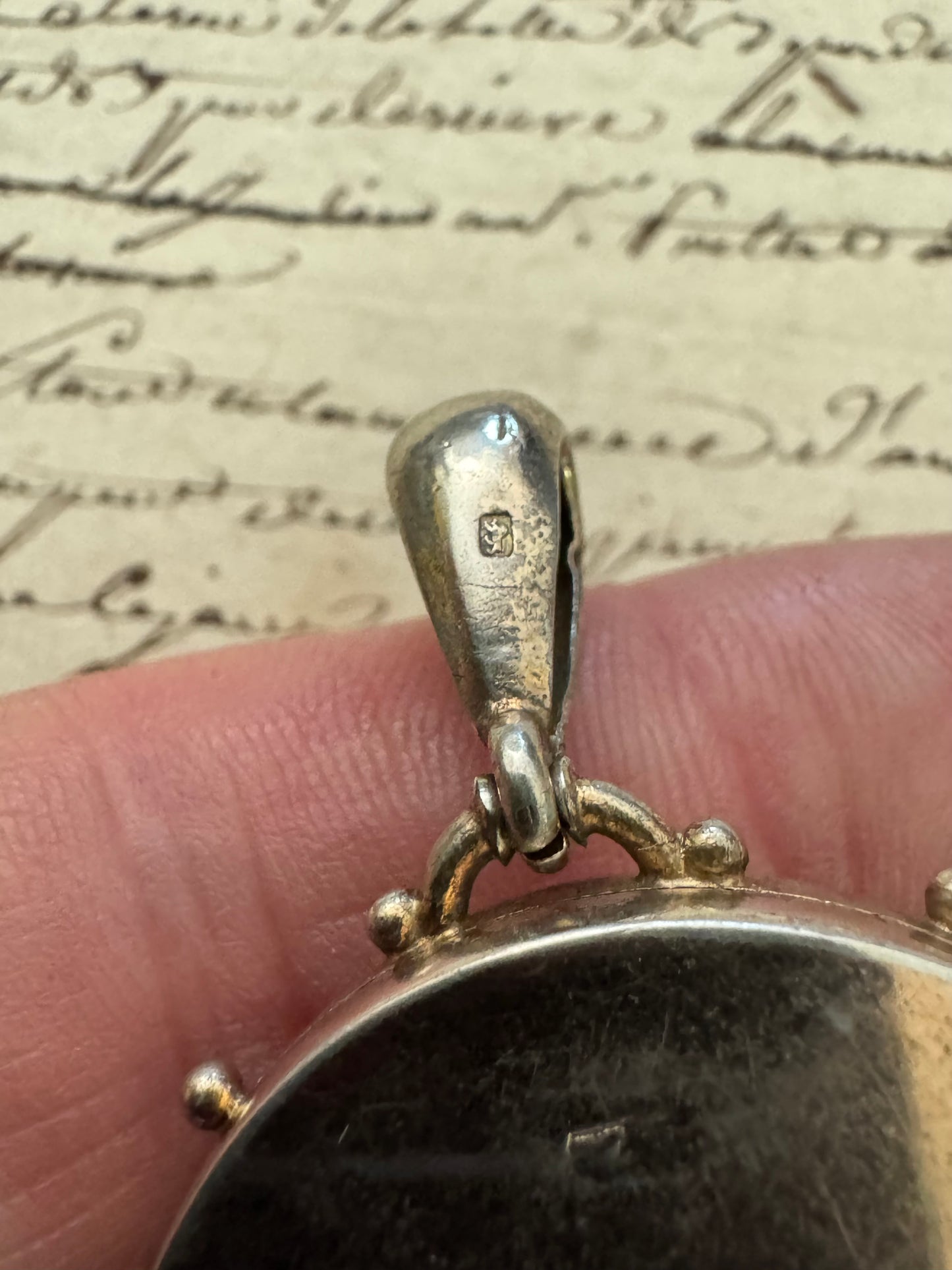 Victorian Gold Plated Silver Locket with Dots