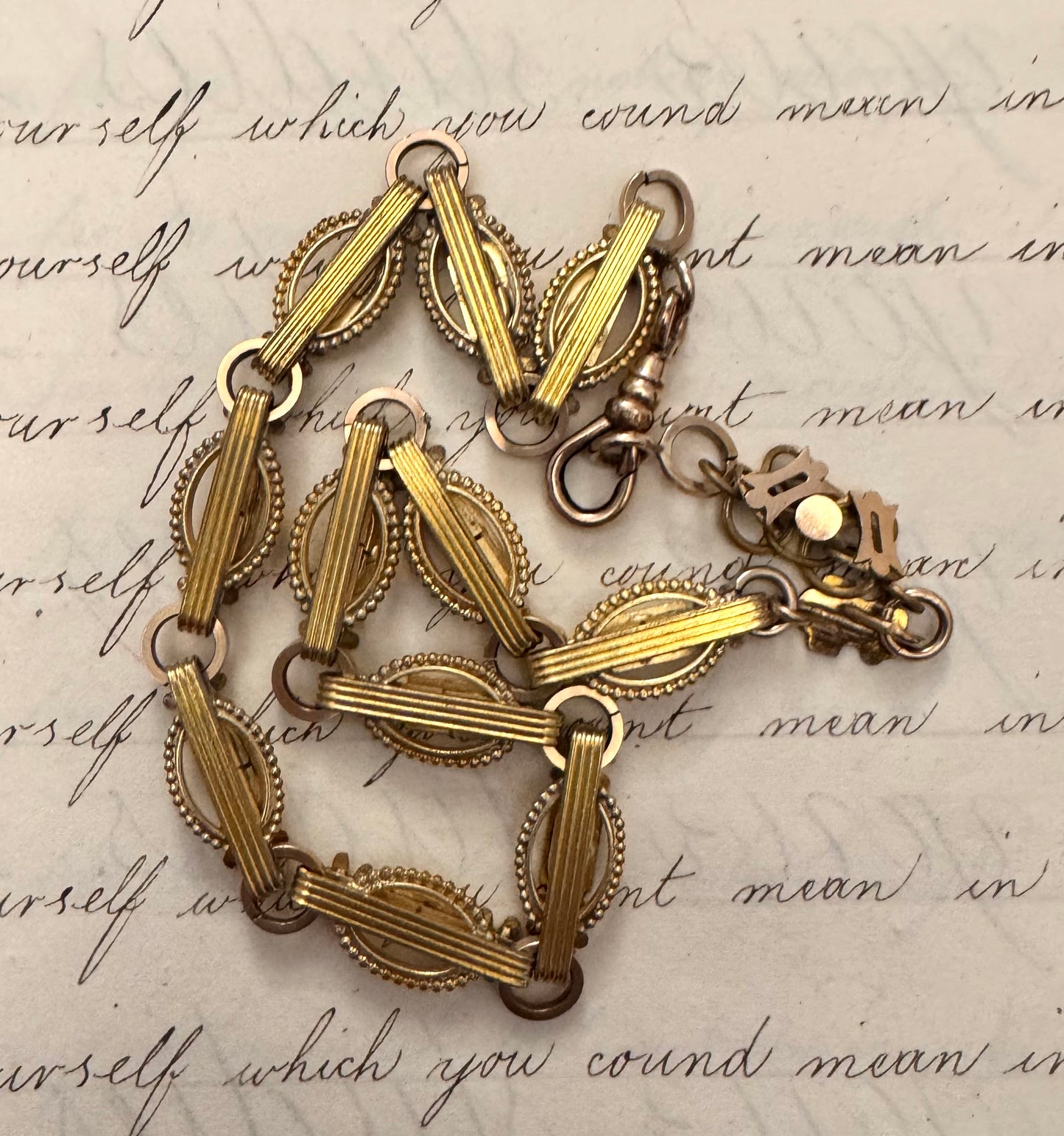 Beautiful Gold Filled Victorian Book Chain