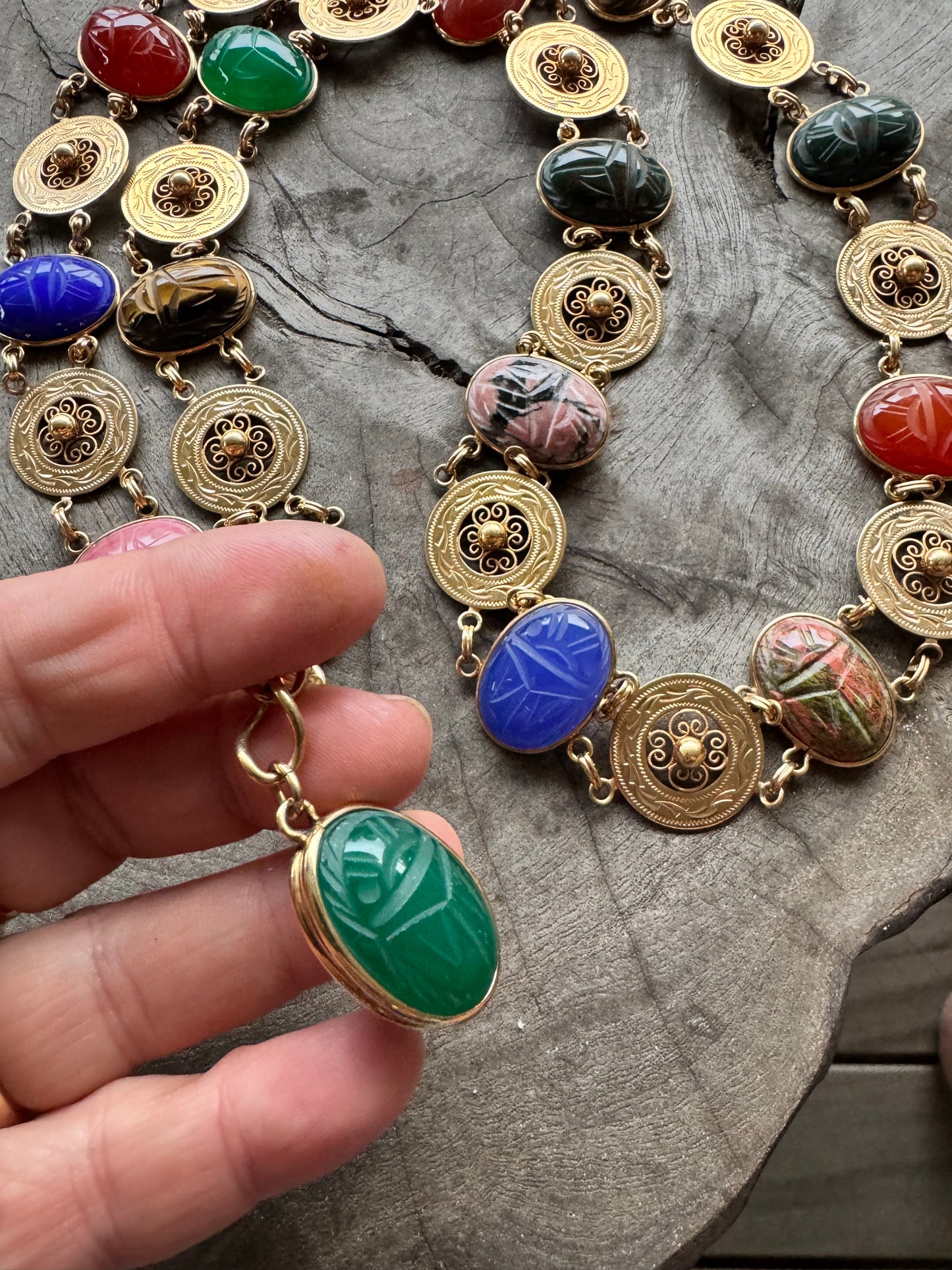 Large Vintage Scarab Belt