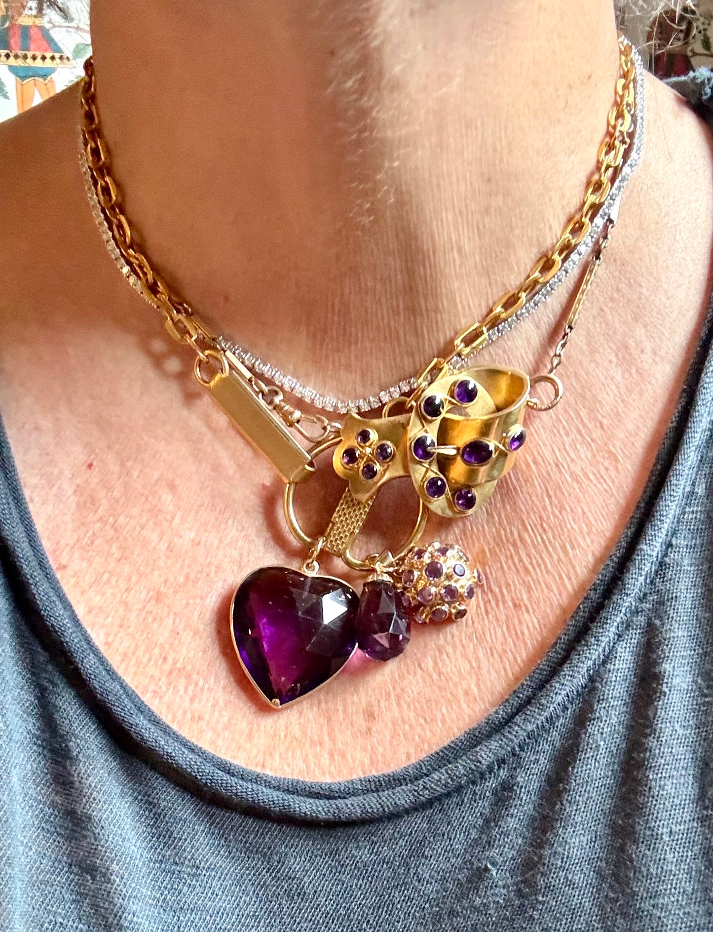 Gorgeous Faceted Briolette Amethyst Drop with 14k Cap