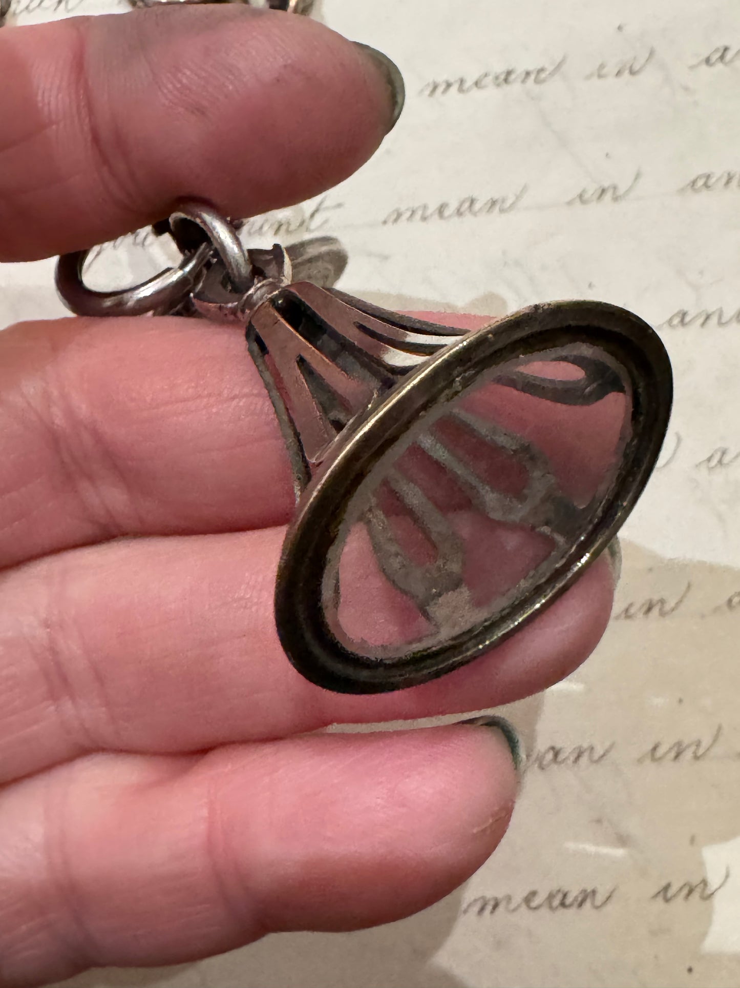 very old silver plated watch chain with fob and rare silver Henry Hudson medallion