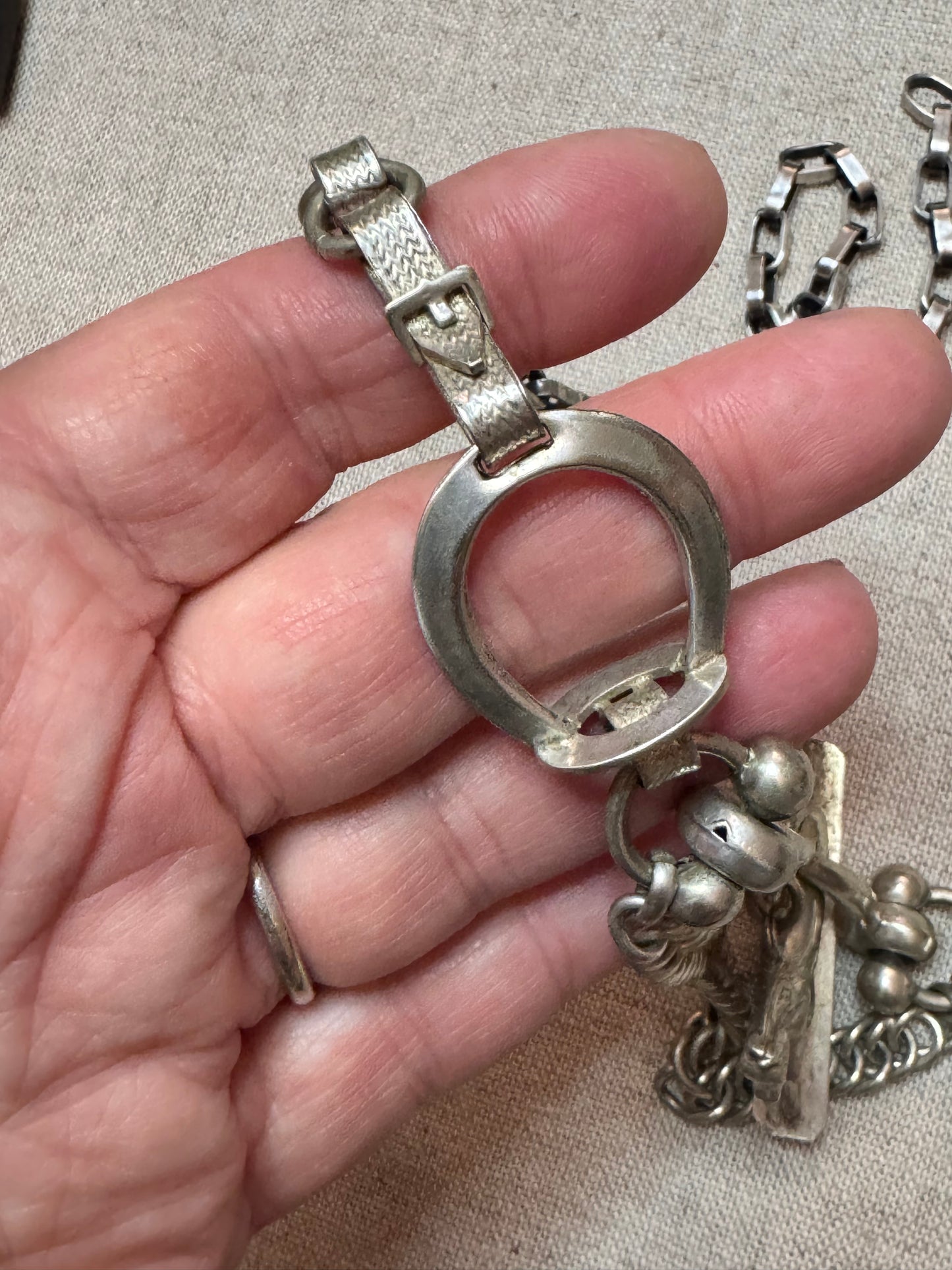 Spectacular Equestrian Watch Chain and Fob Necklace