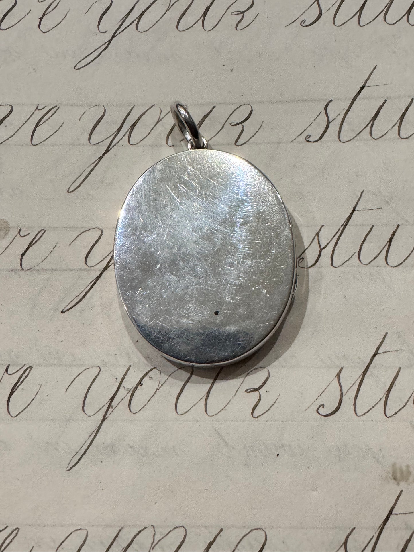beautiful chunky sterling locket with LJ initials