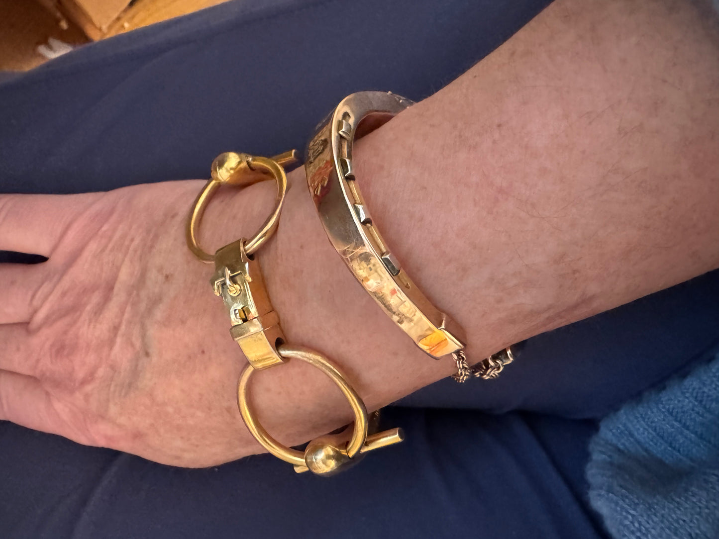 Fantastic Gold Plated Silver Equestrian Horsebit Bracelet