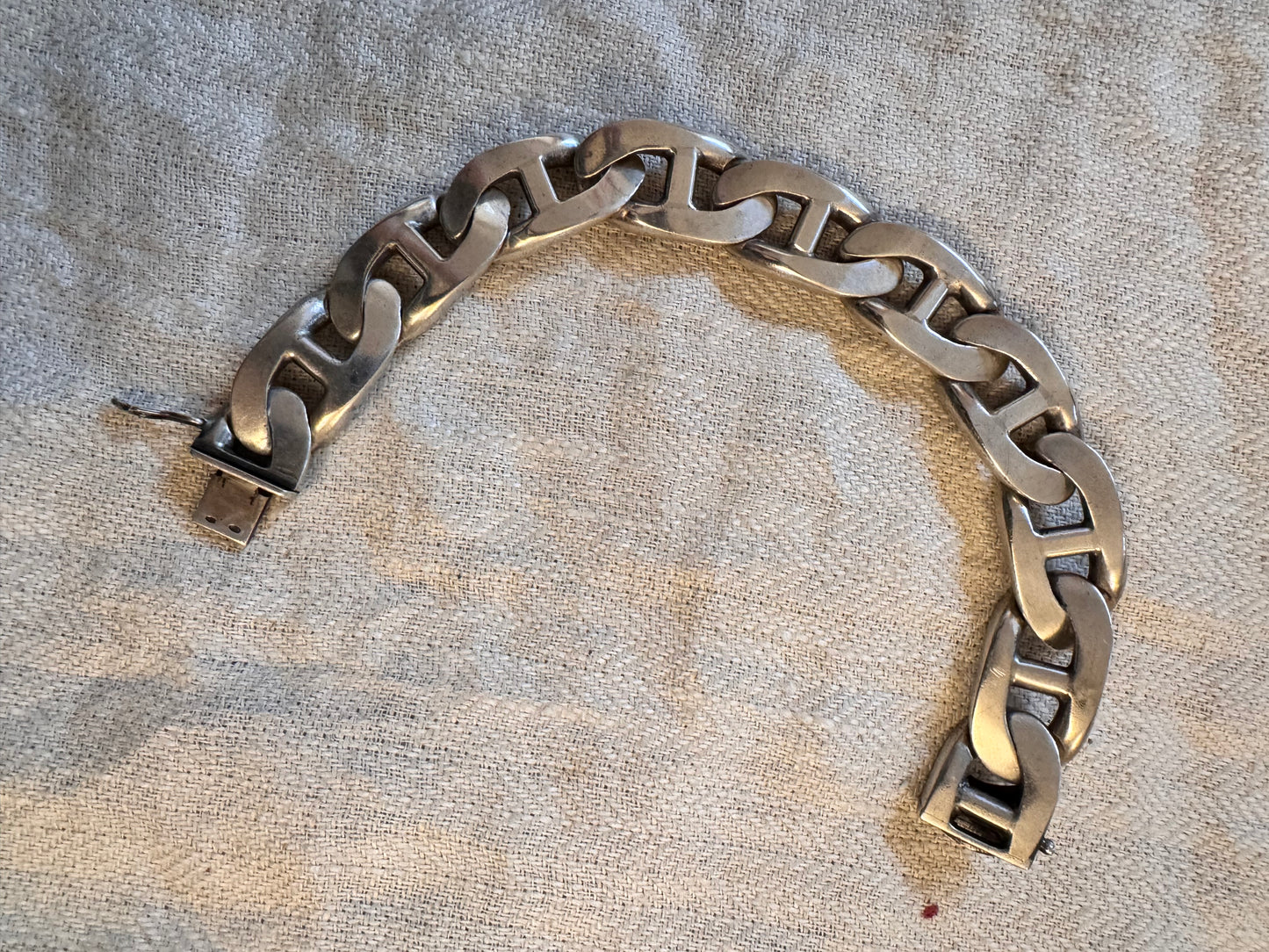Heavy Sterling Vintage Mariner Link Bracelet