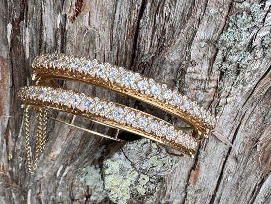 Spectacular Pair of Vintage Diamond Bangles