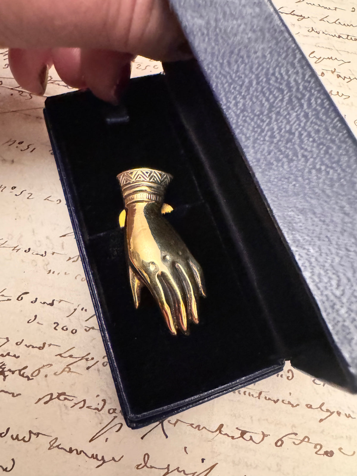 Very Early Tiffany Gold Plated Sterling Hand Clip