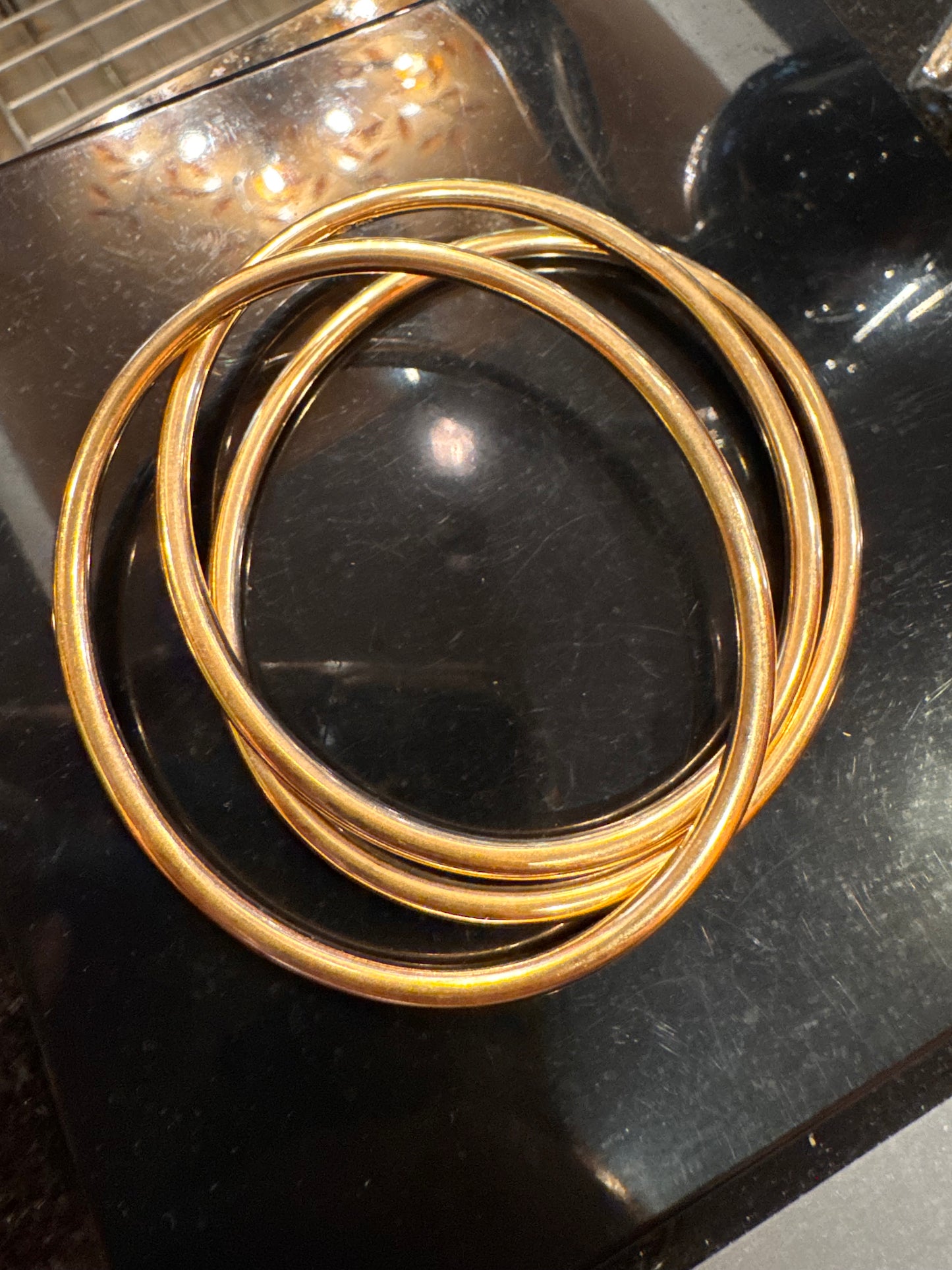 Gorgeous Set of Three 14k Gold Bangles