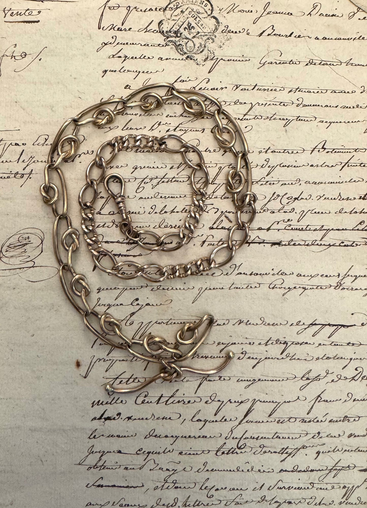 Heavy Victorian Gold Filled Knot Motif Watch Chain