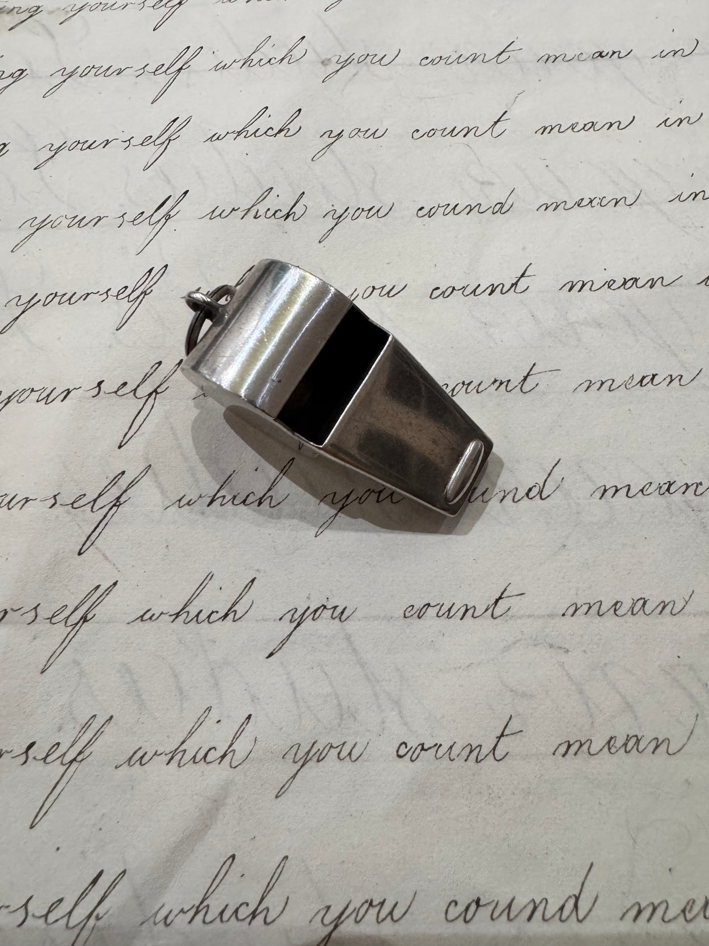 huge vintage sterling silver coach’s whistle