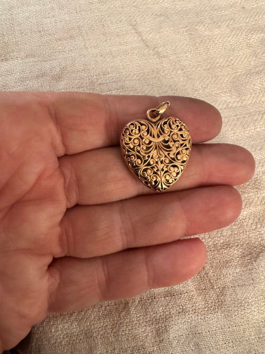 14k Rose Gold Pierced and Monogramed Locket
