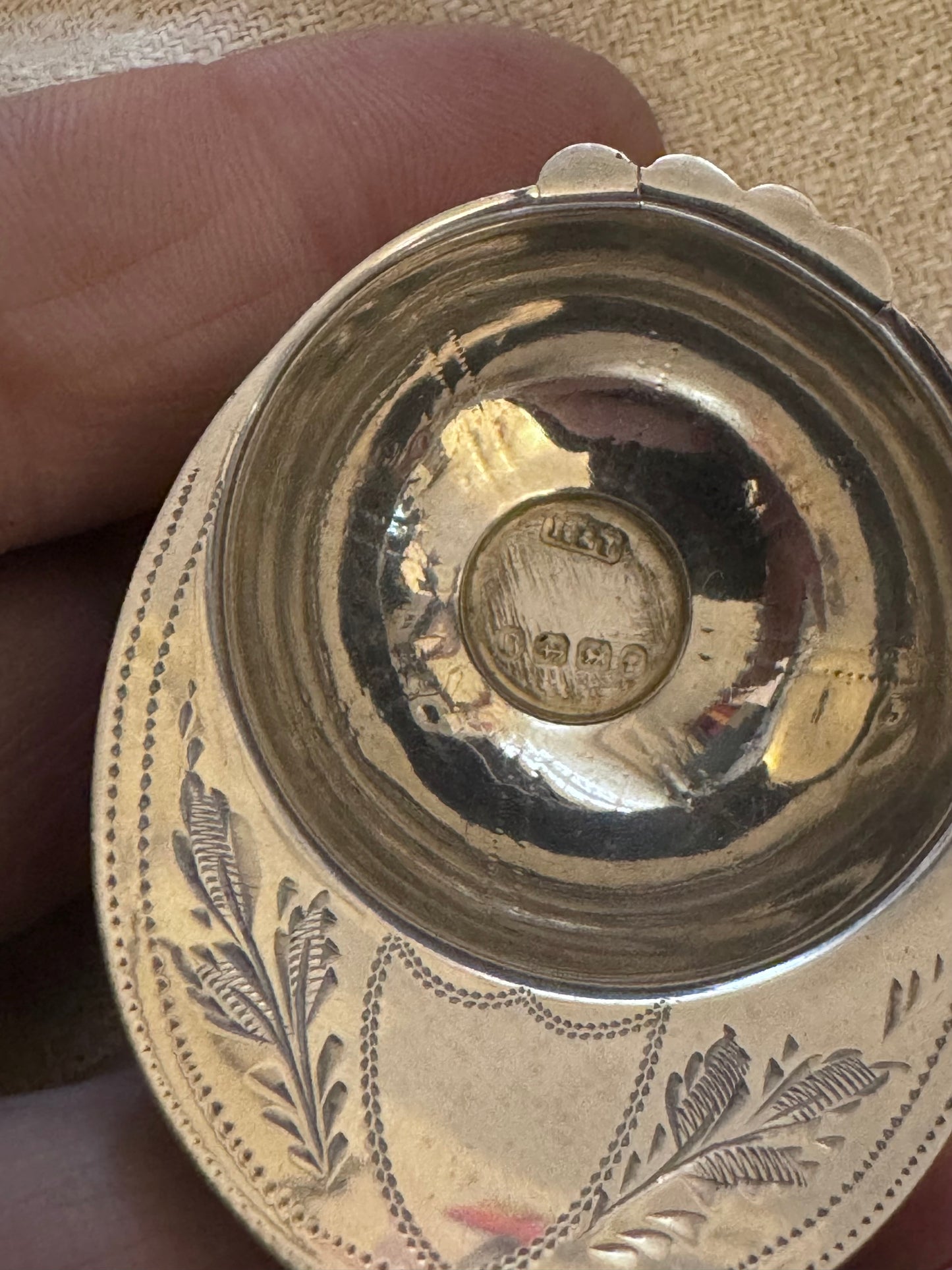 English Engraved Sterling Cap