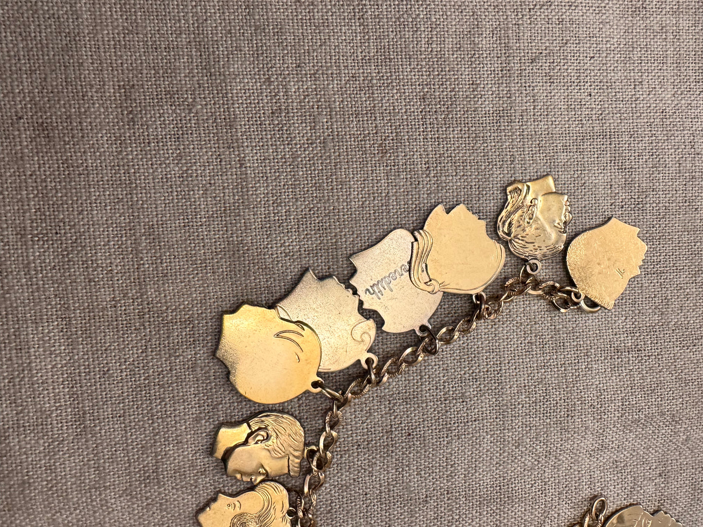 Gold Filled SilhouetteHeads Charm Bracelet