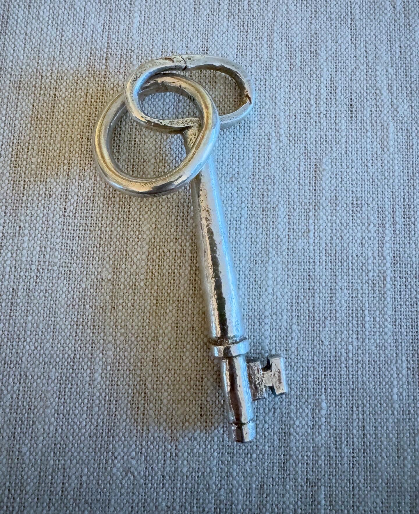 Huge Sterling Silver Skeleton Key with Ring
