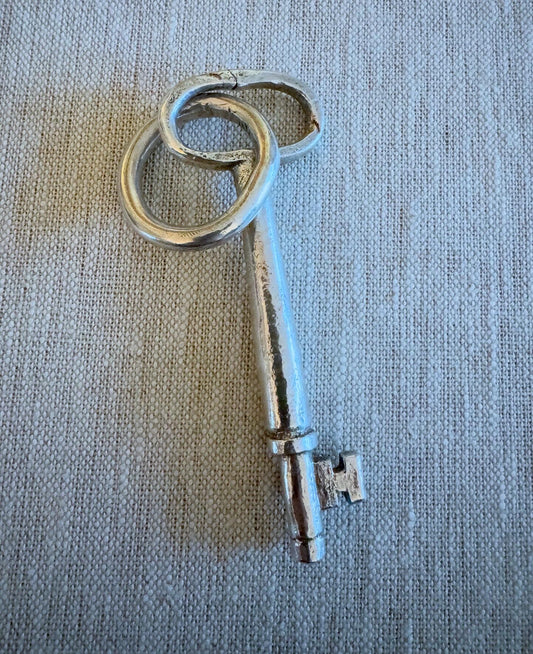 Huge Sterling Silver Skeleton Key with Ring