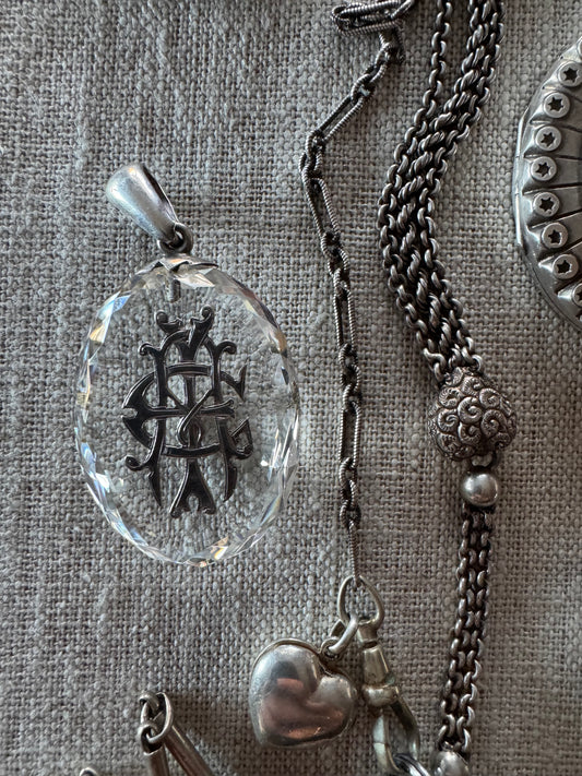 Exquisite Sentimental Victorian AEI Cut Crystal Pendant