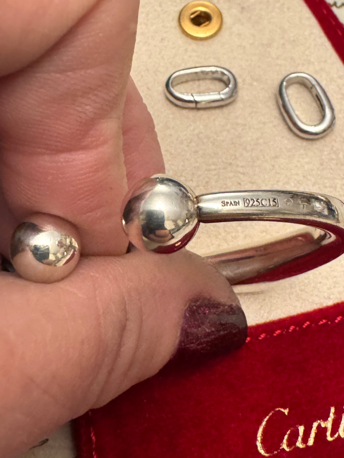 Large Cartier Sterling Silver C Connector