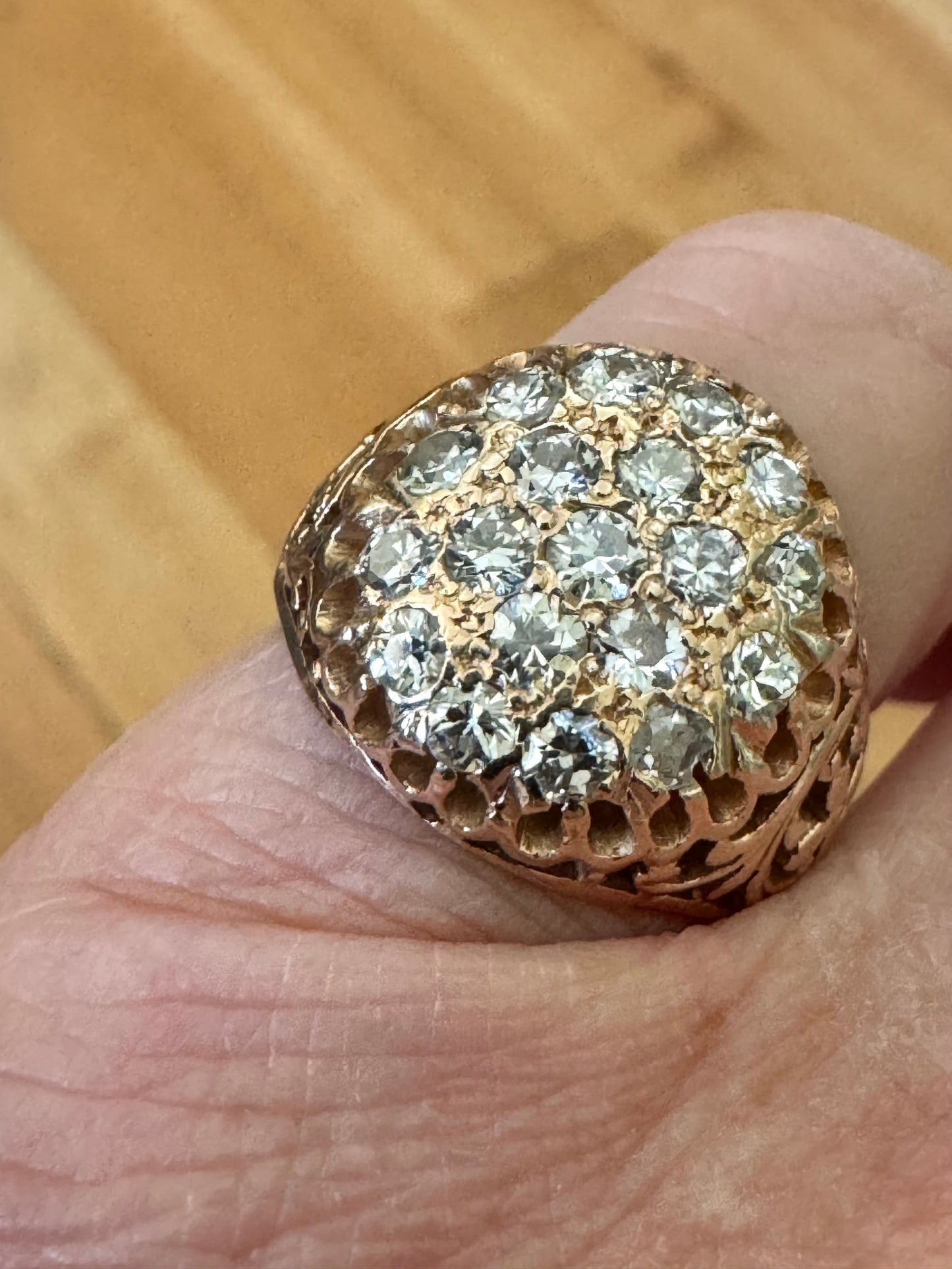 14k Diamond Cluster Ring