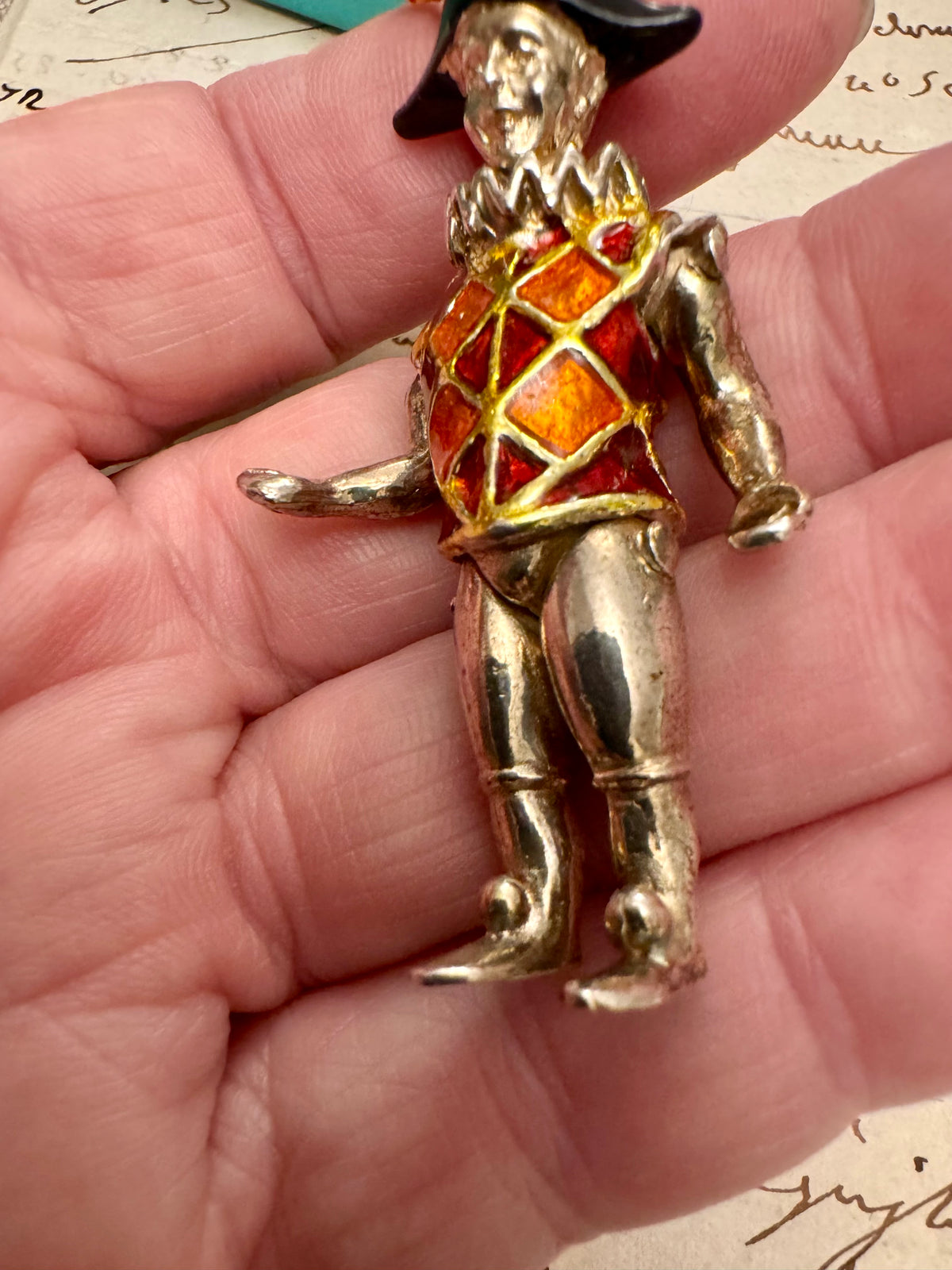 Incredibly Rare Gene Moore for Tiffany Harlequin Pendant + Carabiner