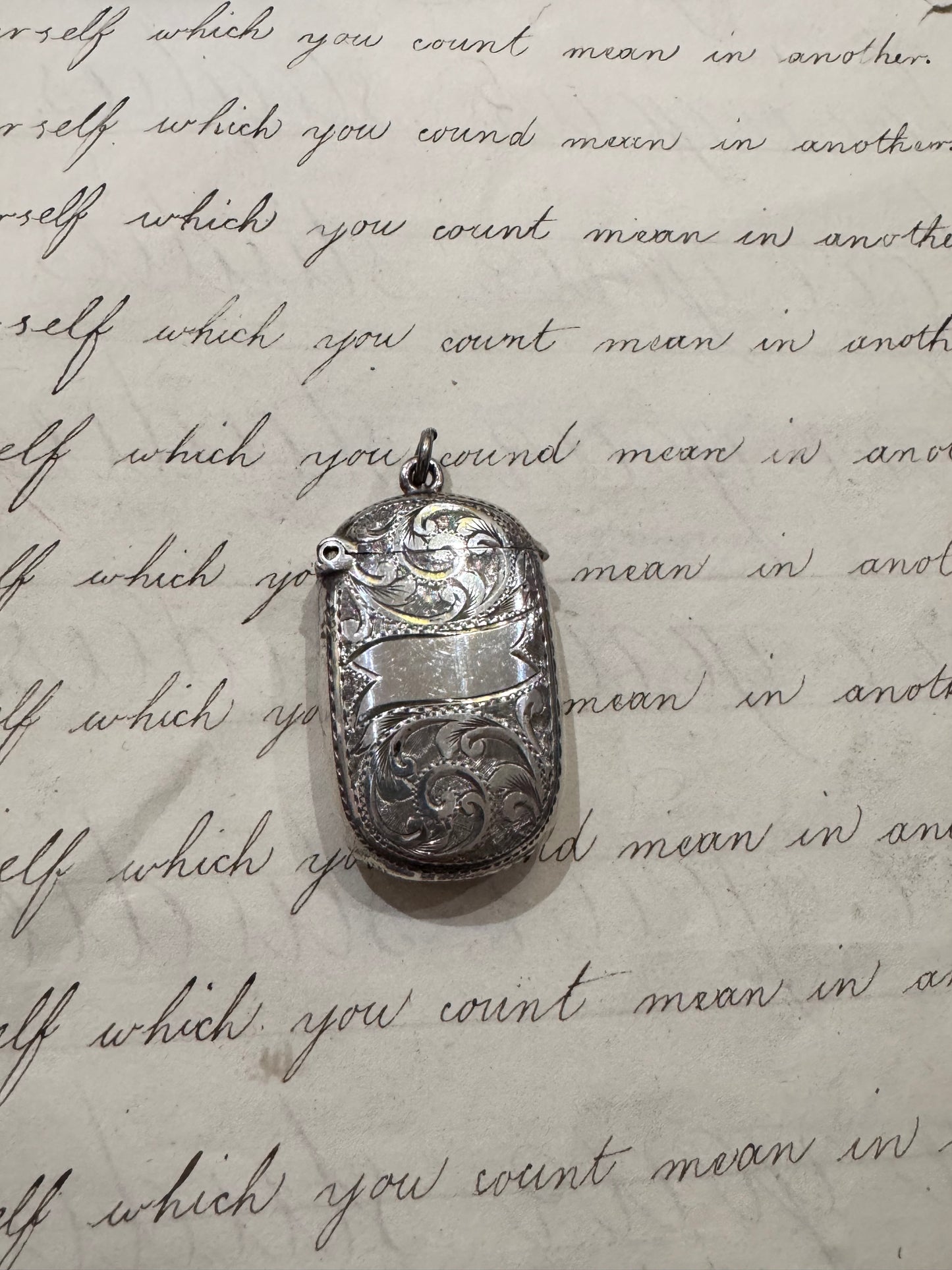 Small Rectangular Victorian Engraved Match Safe
