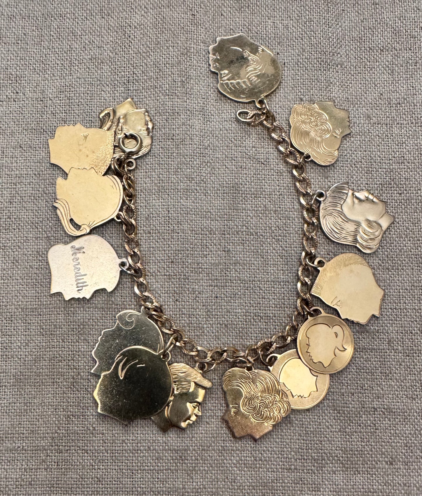 Gold Filled SilhouetteHeads Charm Bracelet