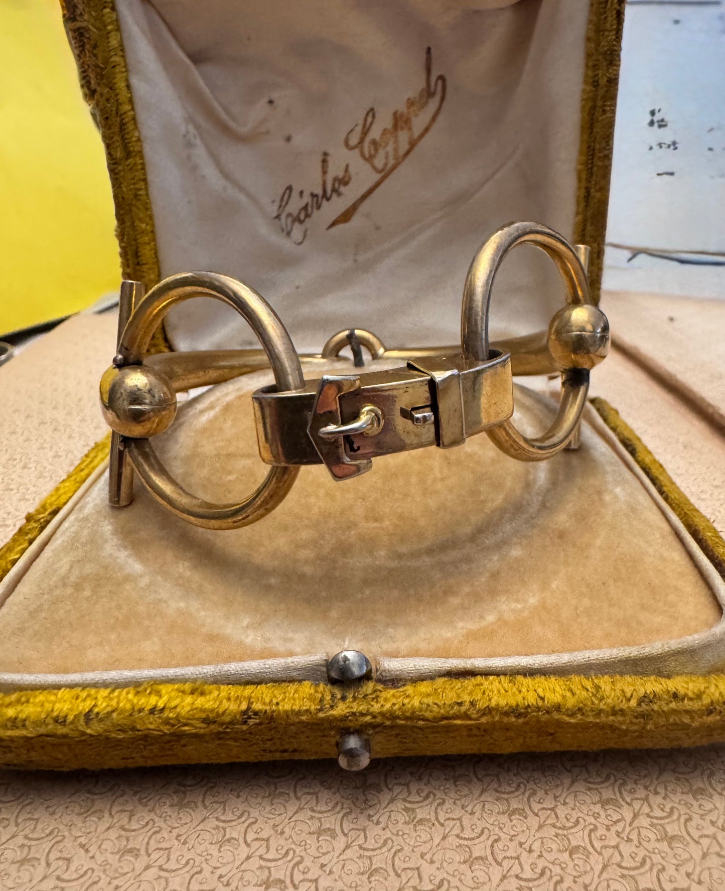 Fantastic Gold Plated Silver Equestrian Horsebit Bracelet