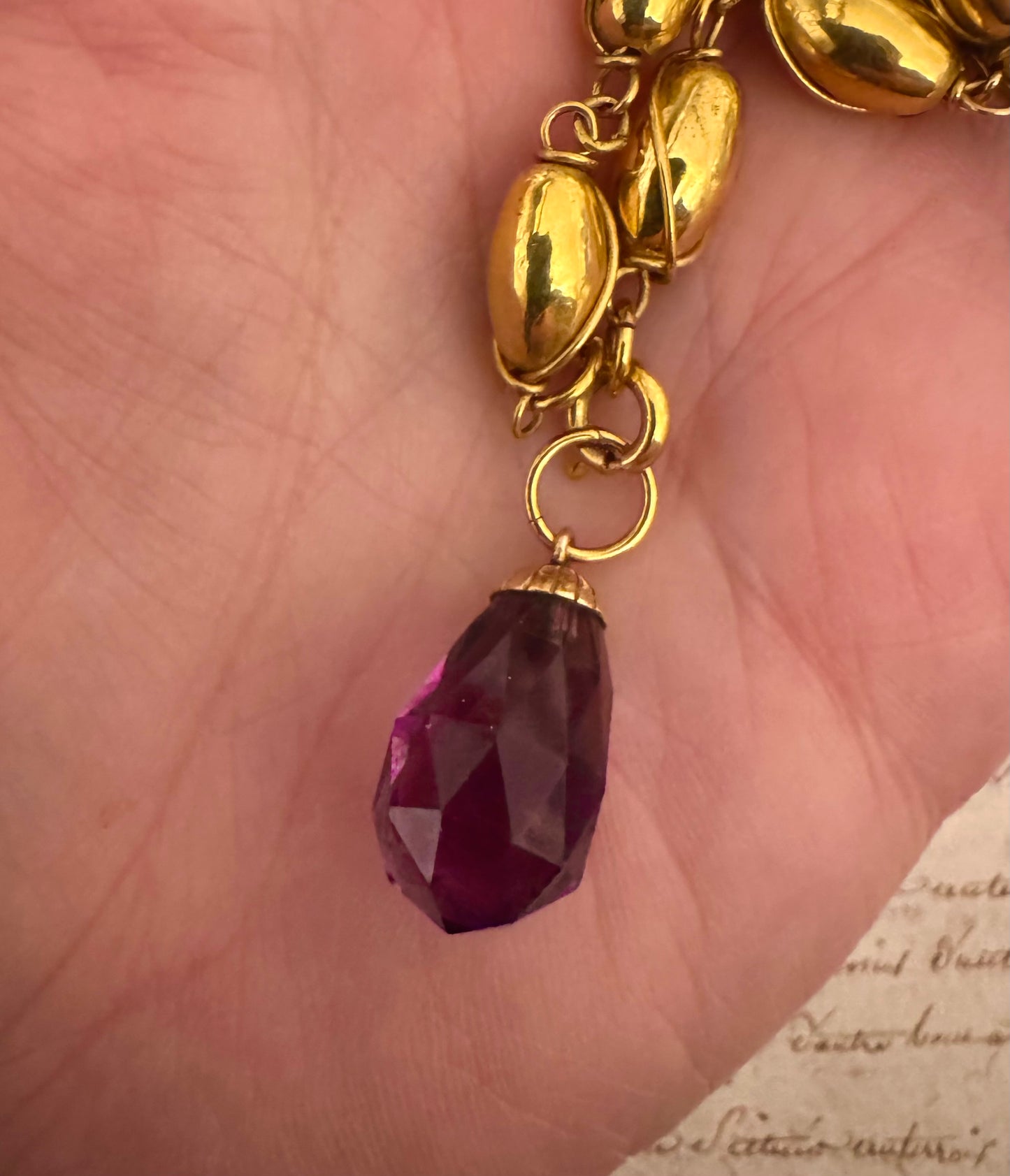 Gorgeous Faceted Briolette Amethyst Drop with 14k Cap