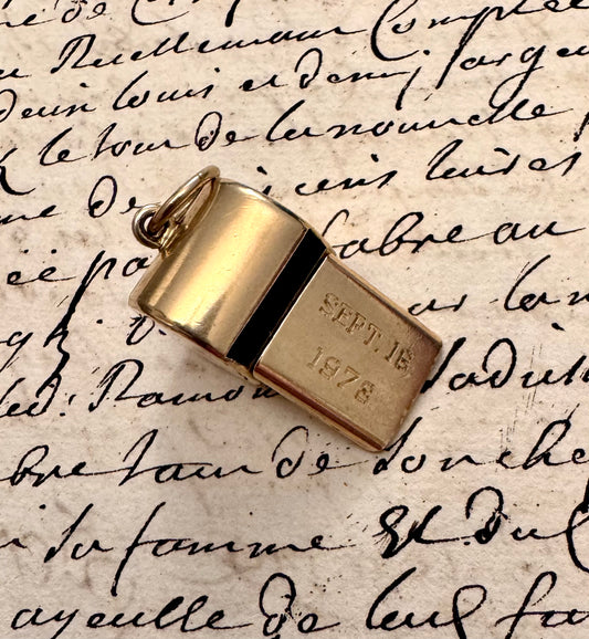 chunky 14 karat gold whistle by JM Fisher Co