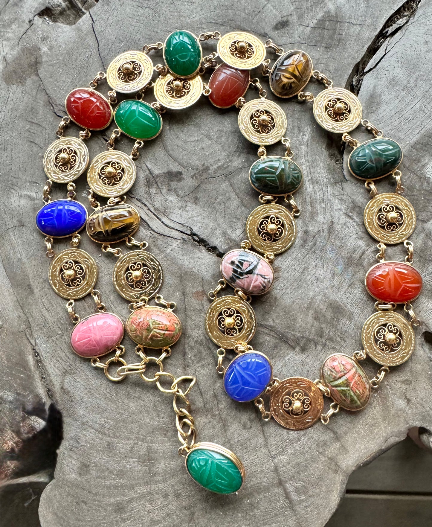 Large Vintage Scarab Belt