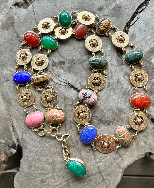Large Vintage Scarab Belt