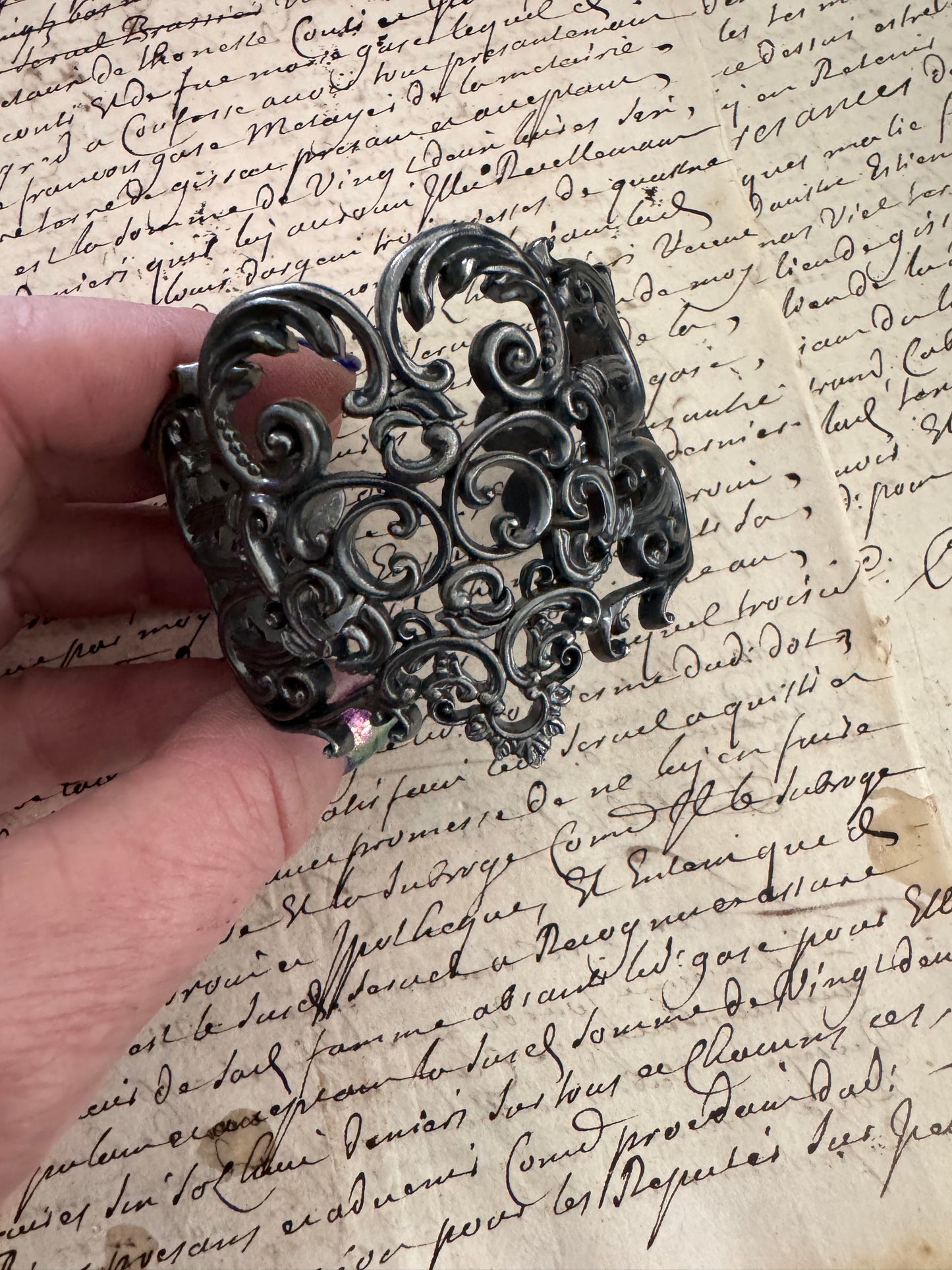 JKC “Berlin Iron” Oxidized Sterling Silver Cuff