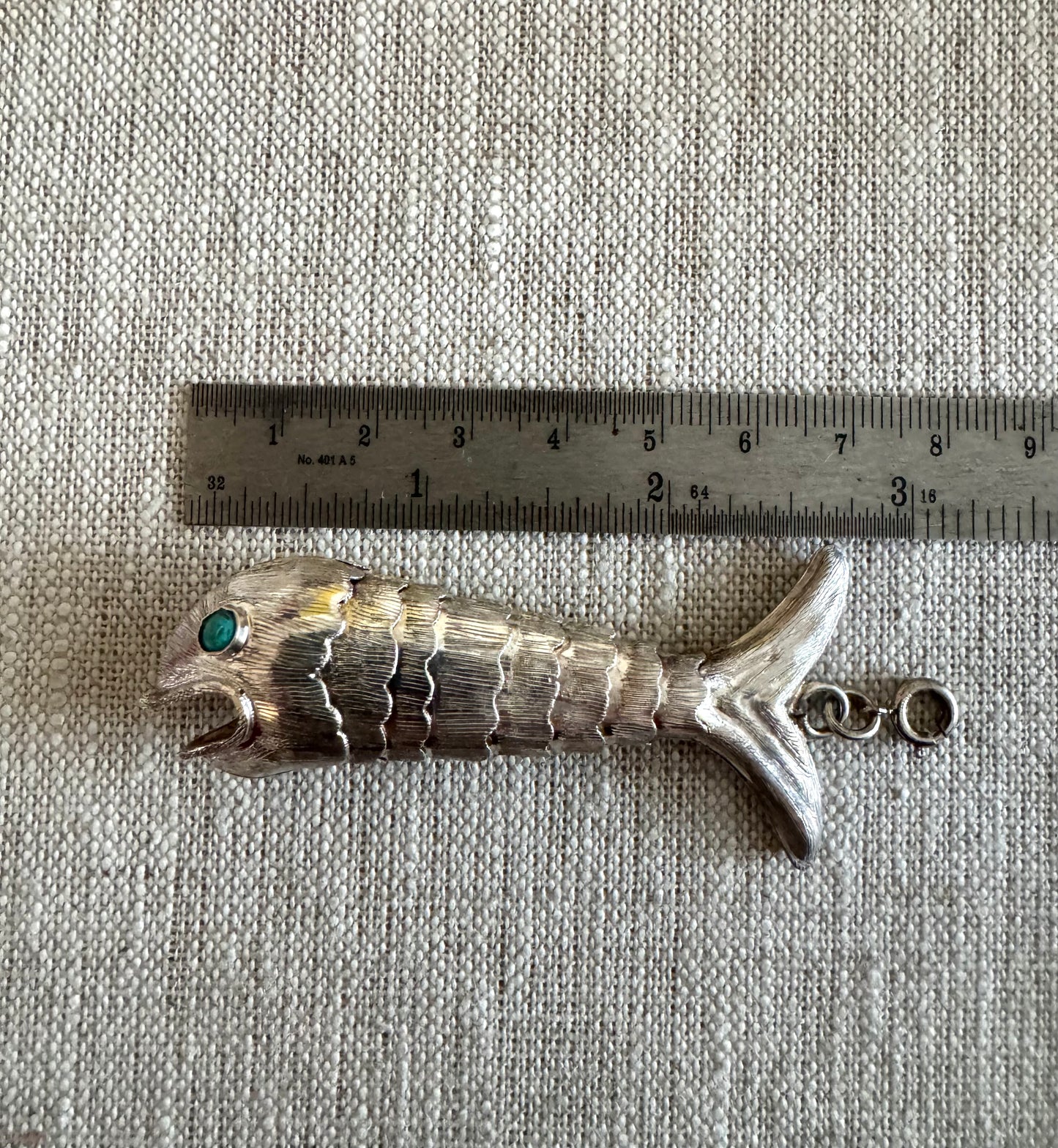Large Sterling Silver Articulated Fish