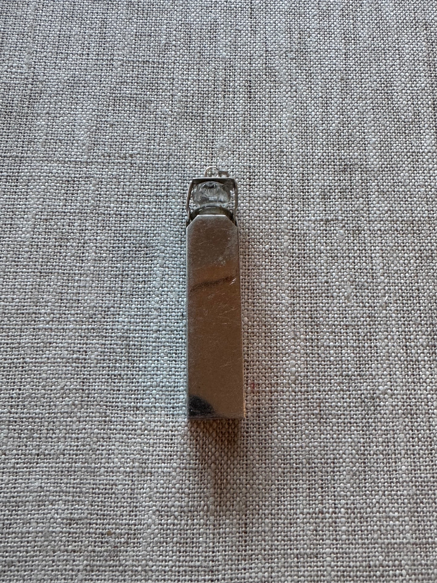 Incredible Long Glass Perfume Bottle in Sterling Case