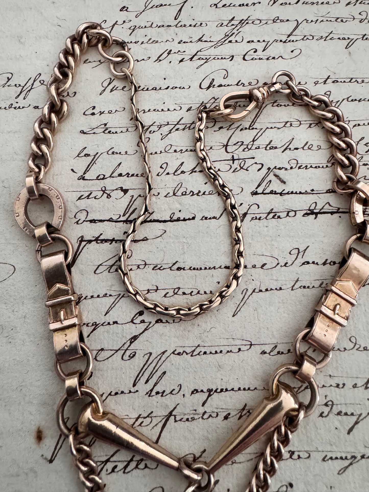 Victorian Gold Filled Equestrian Necklace with Horse Head, Horsebit and Tack