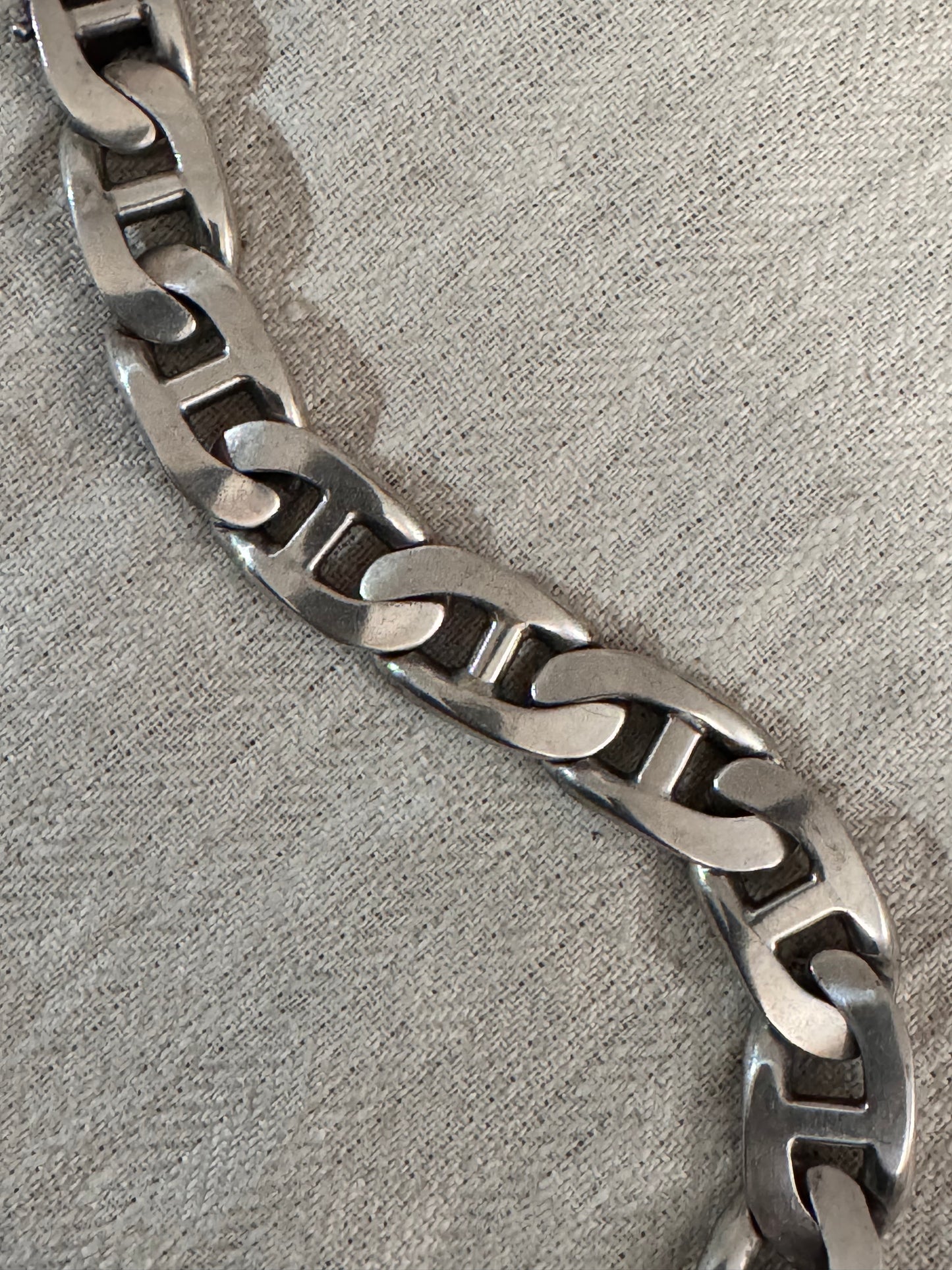 Heavy Sterling Vintage Mariner Link Bracelet