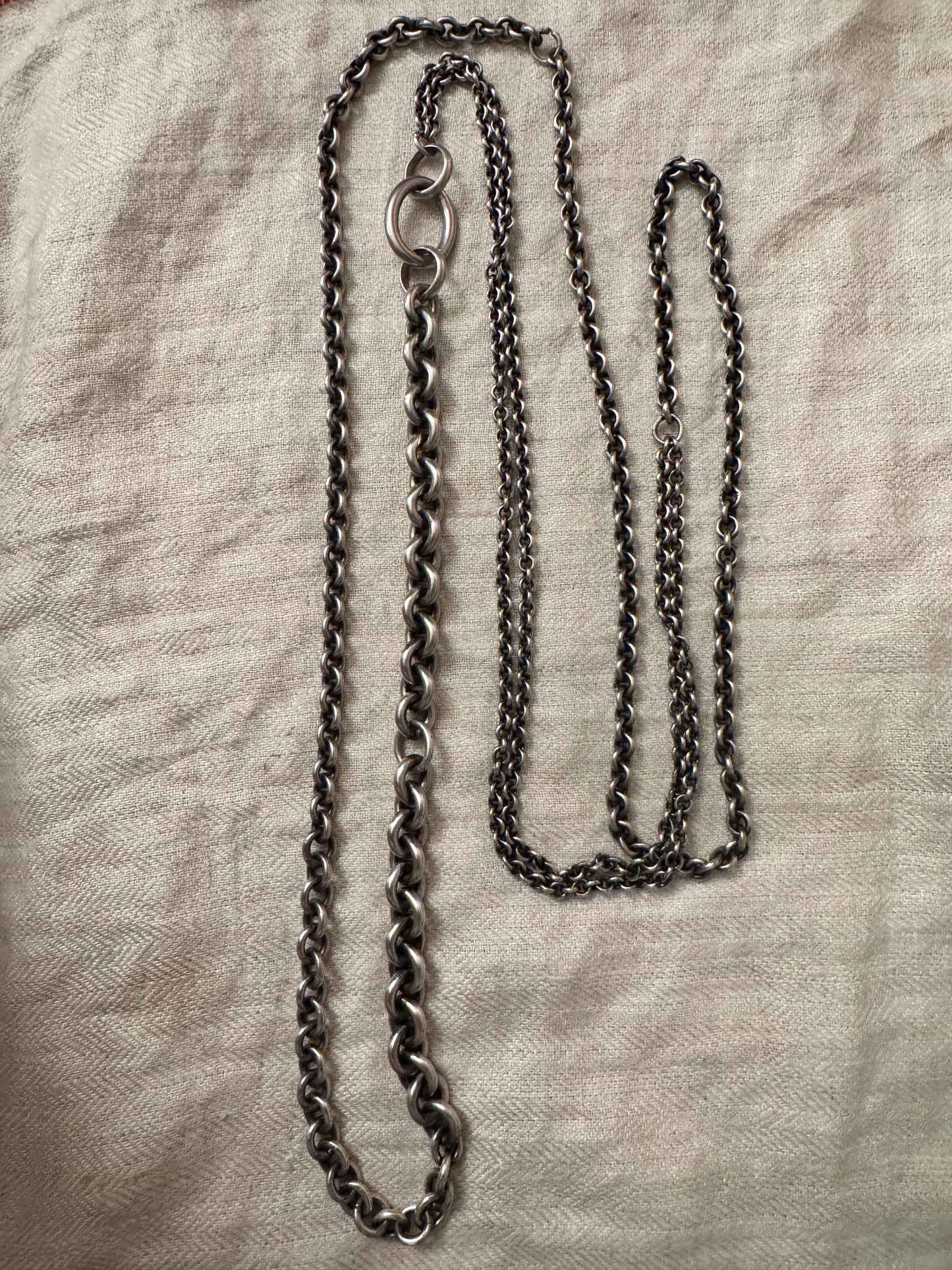 Heavy and Long Hand Made Graduated Rolo Chain