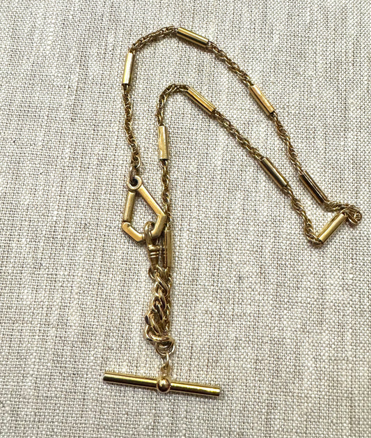 Yellow Gold Filled Vintage Bar Chain Watch Chain #2