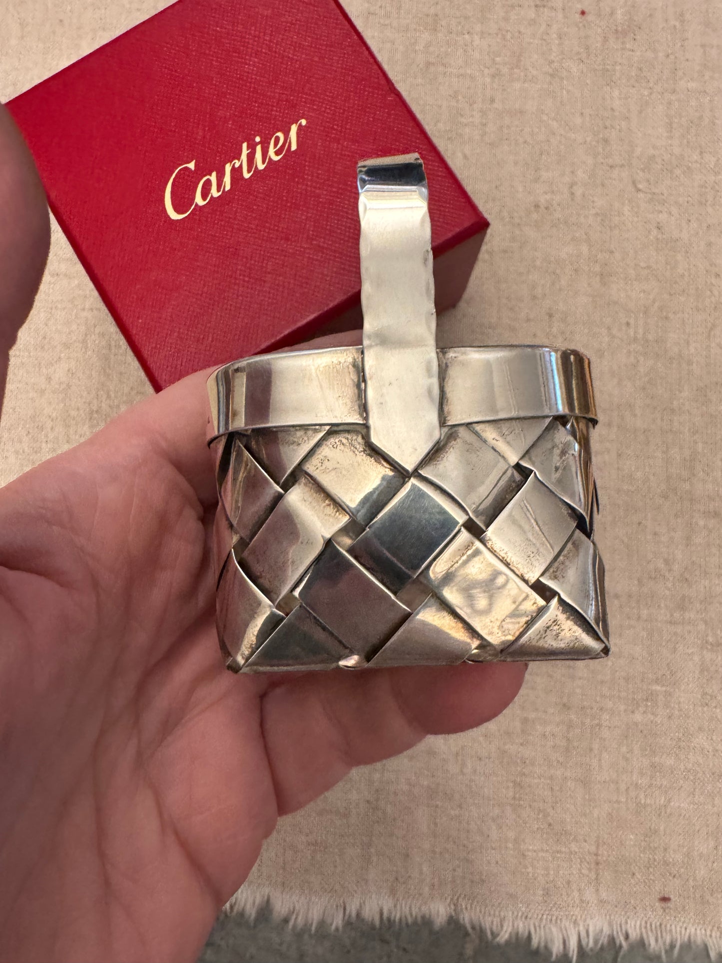 Spectacular Cartier Vintage Silver Basket