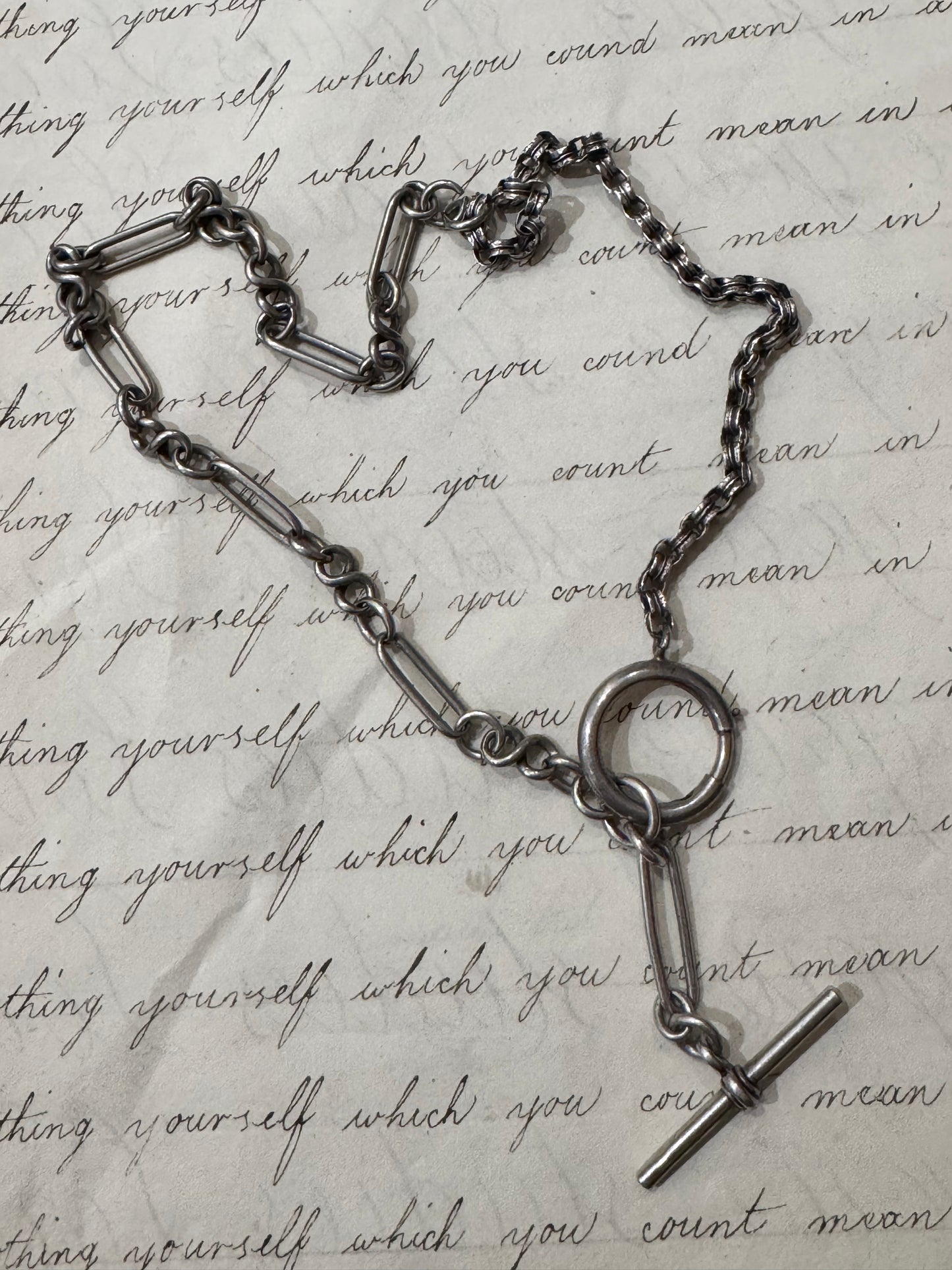 lovely, antique sterling fine ladies weight watch chain