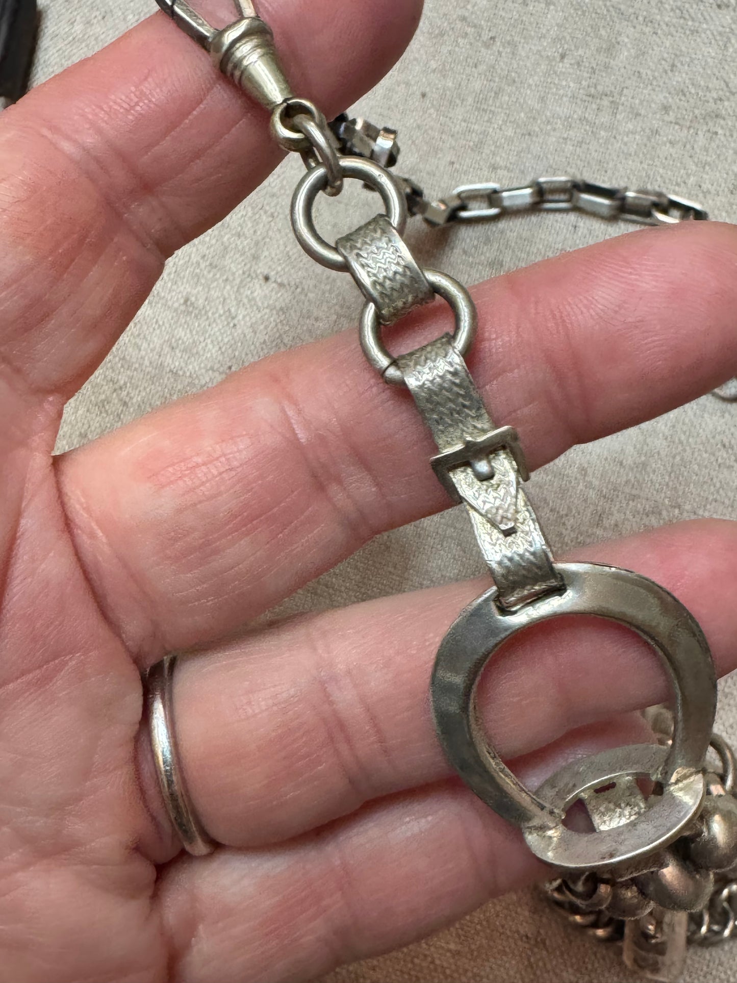 Spectacular Equestrian Watch Chain and Fob Necklace