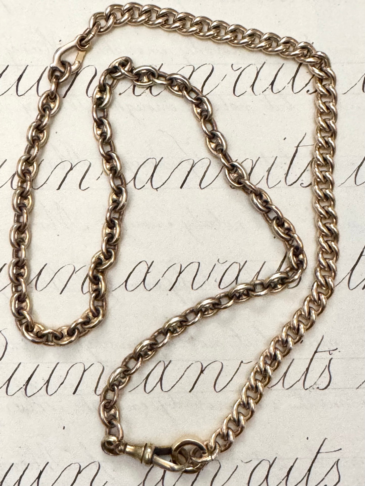 Antique Miniature Anchor and Curb Gold Filled Watch Chain