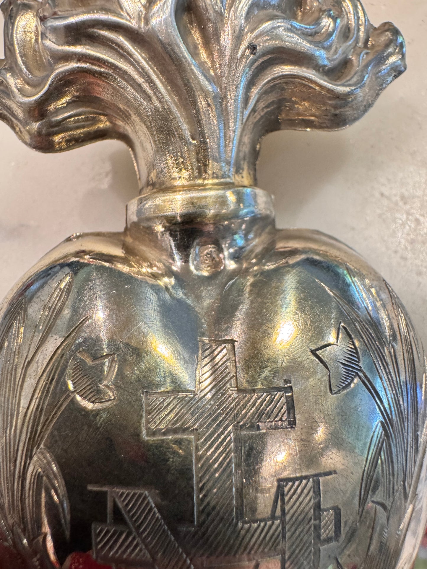 Beautiful Silver Ex Voto Flaming Heart