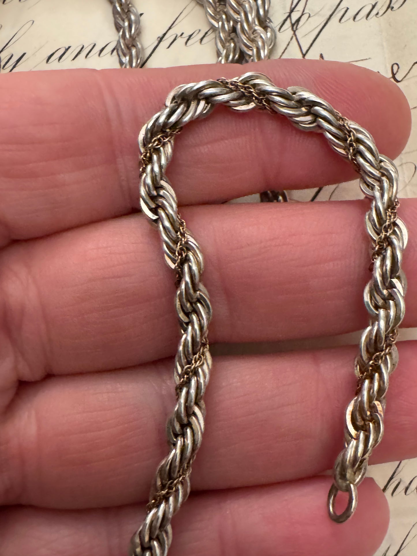 Fab Italian solid sterling rope necklace and bracelet set