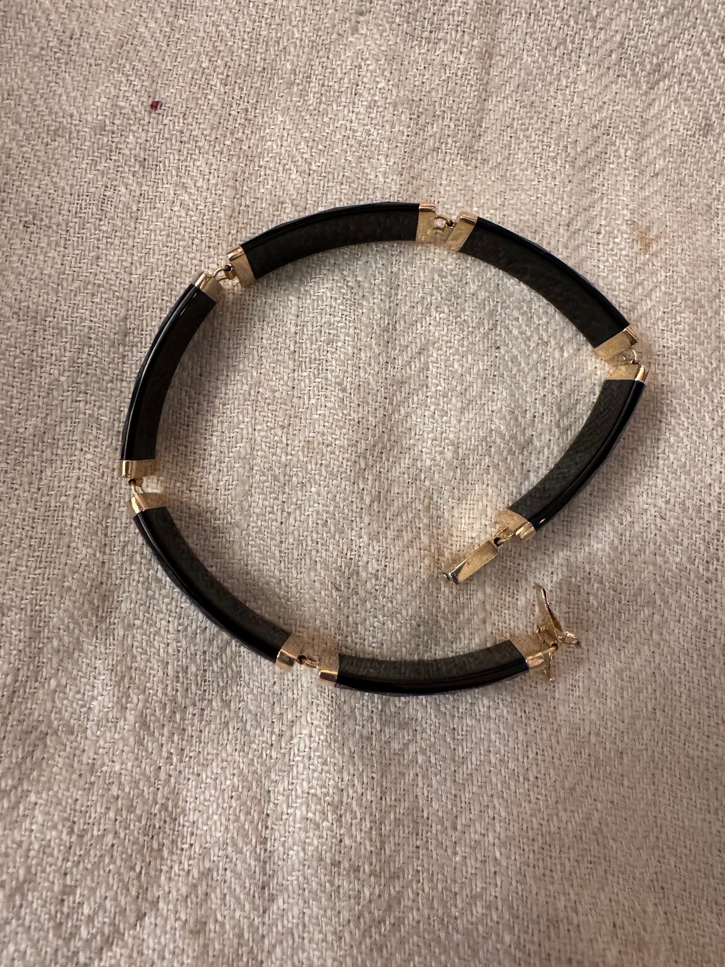 Lovely Black Onyx and 14k Gold Bracelet 1