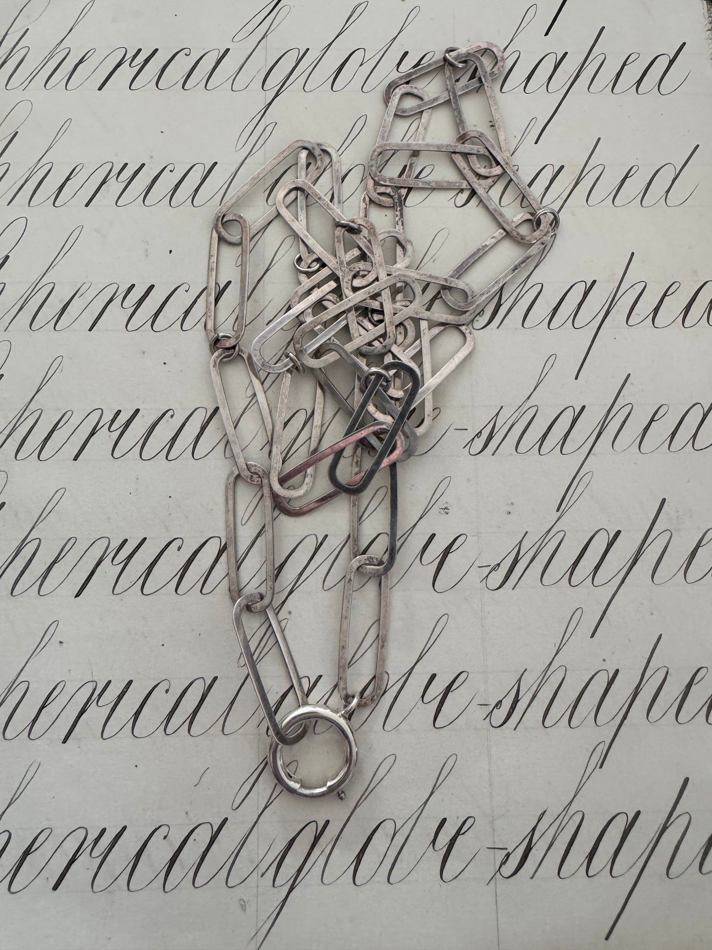 Striking Sterling Flattened Paperclip Chain