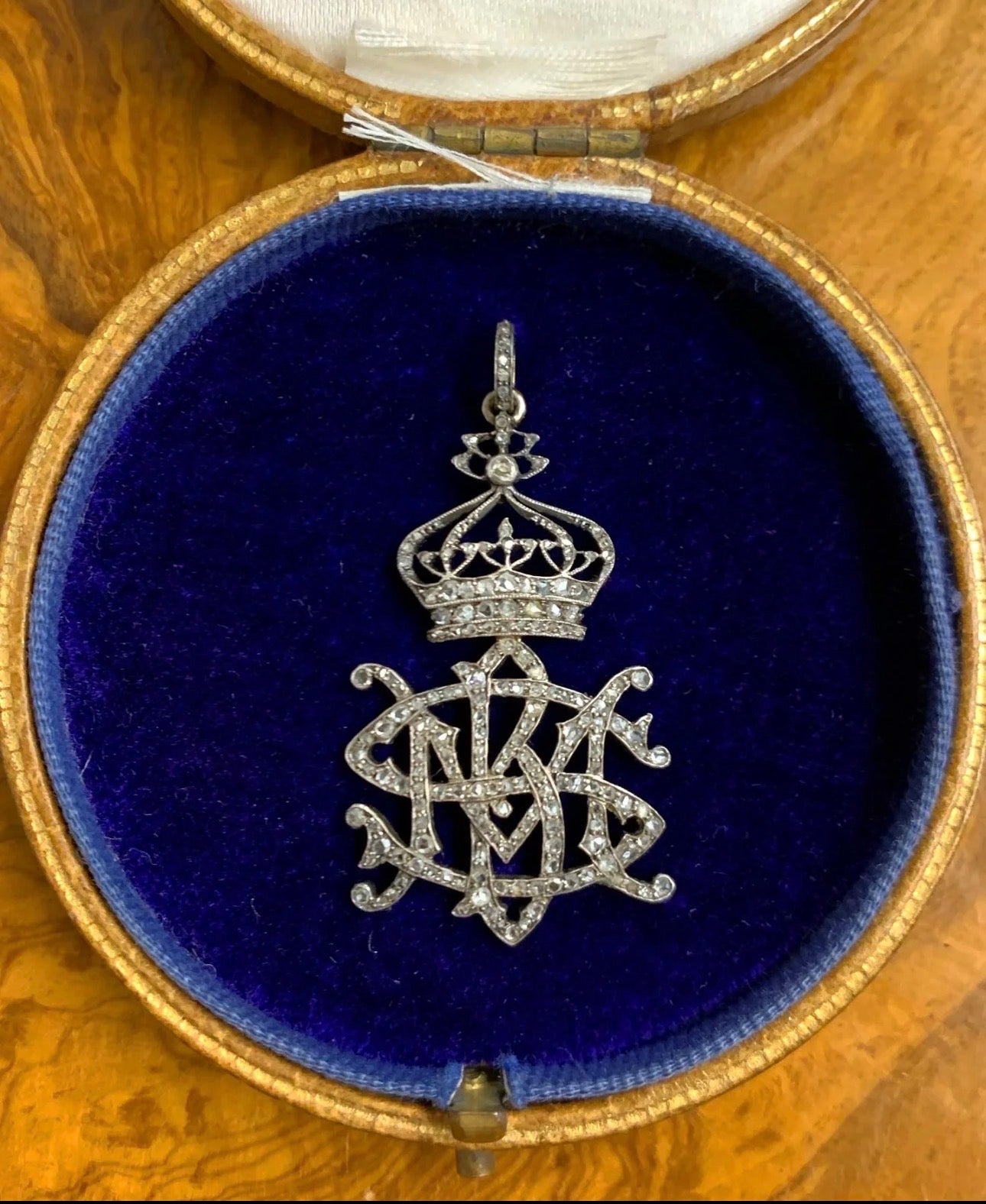 Exquisite Victorian English Diamond Monogram Pendant