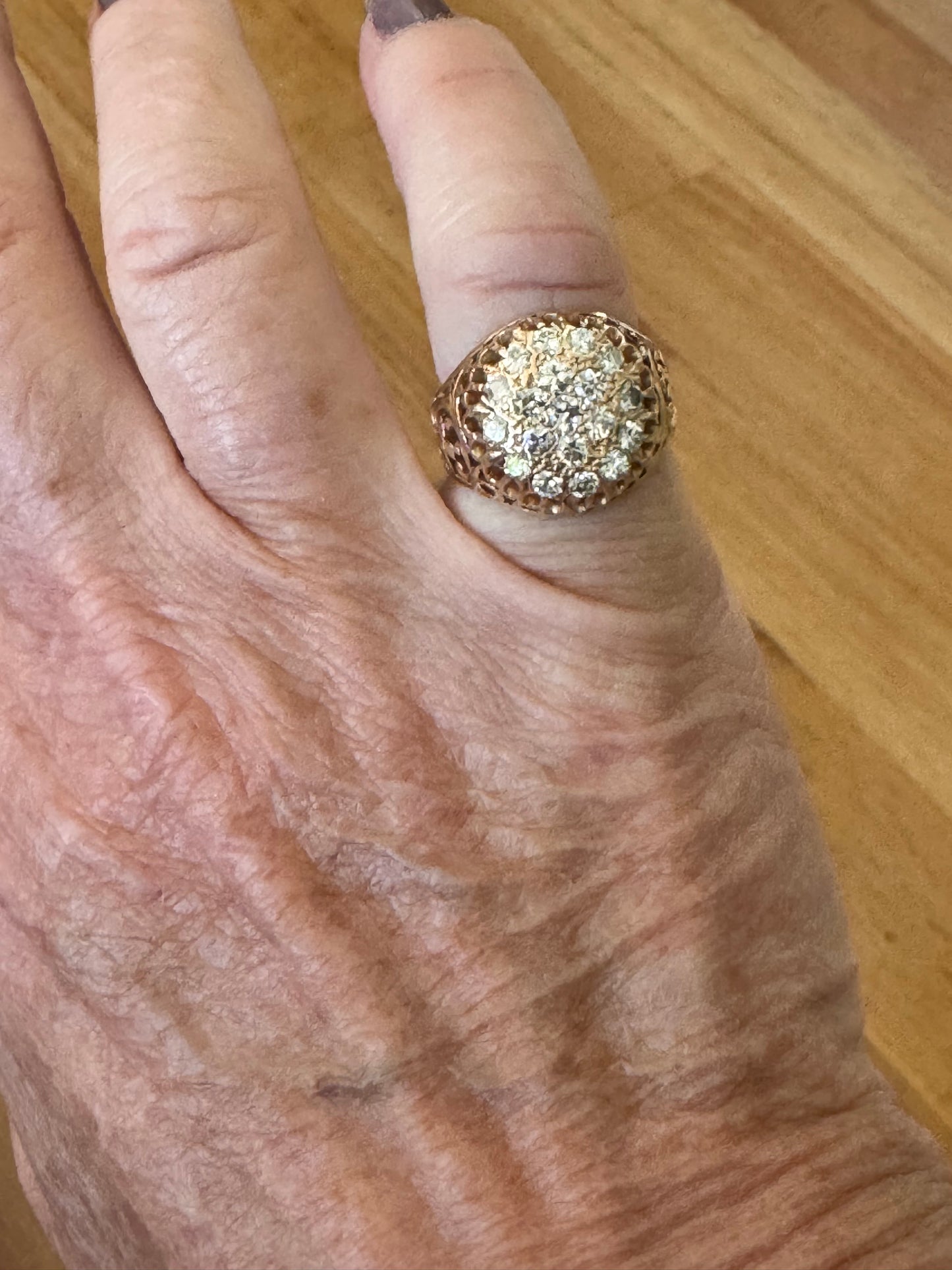 14k Diamond Cluster Ring