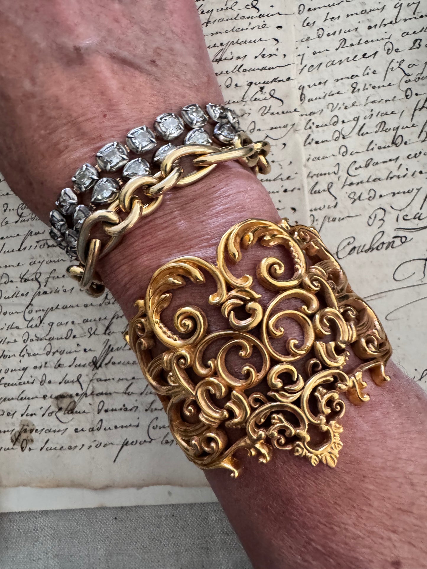 JKC “Berlin Iron” Vermeil (Gold Plated) Sterling Silver Cuff