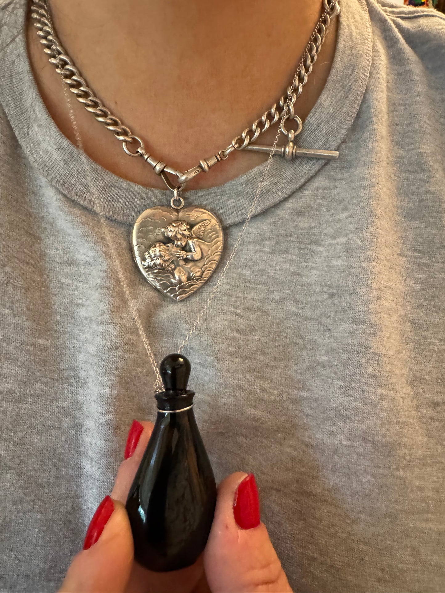 Spectacular Set of Elsa Peretti for Halston Perfume Bottle Necklaces