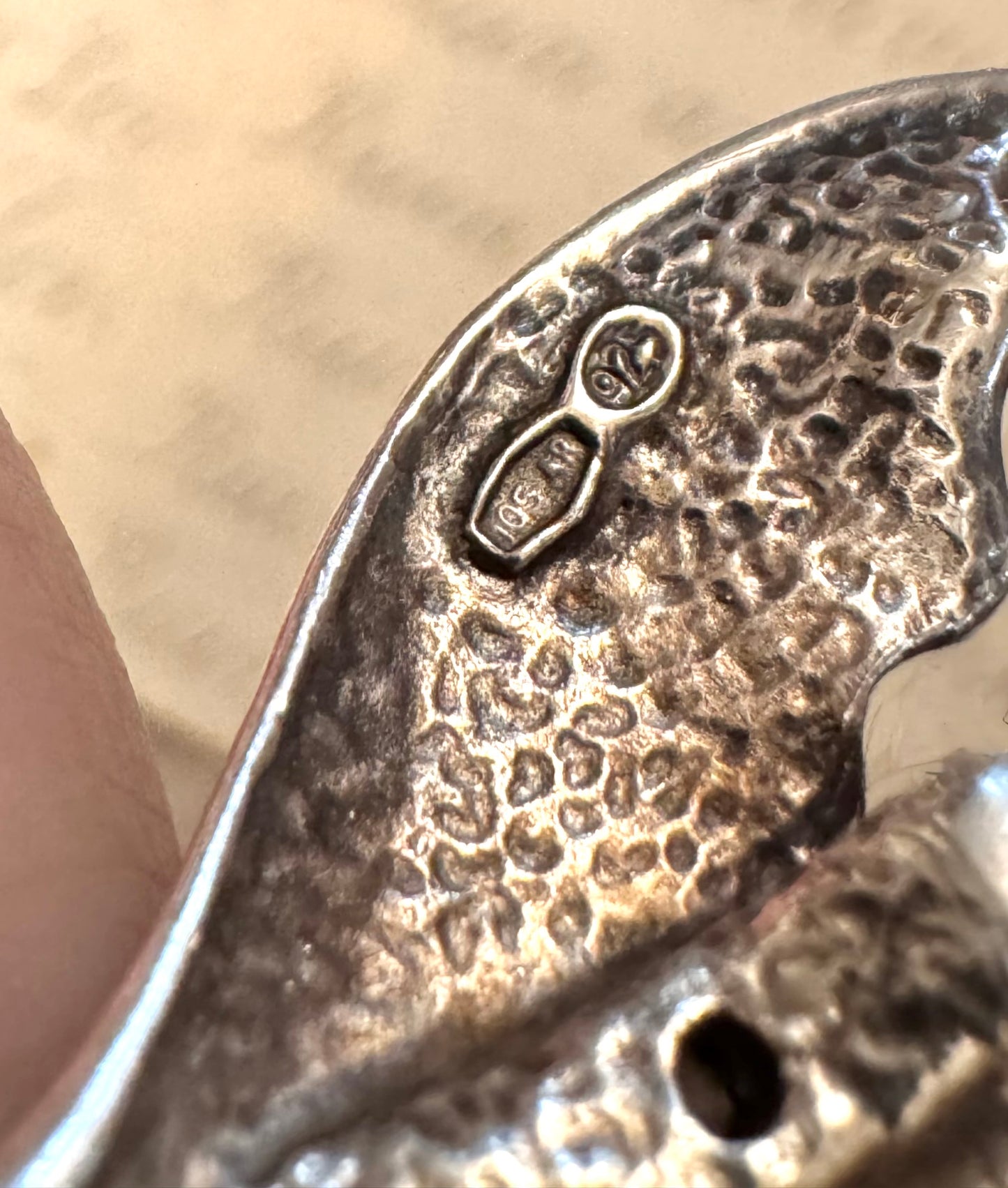 Spectacular Sterling and Enamel Fish Bone Bracelet